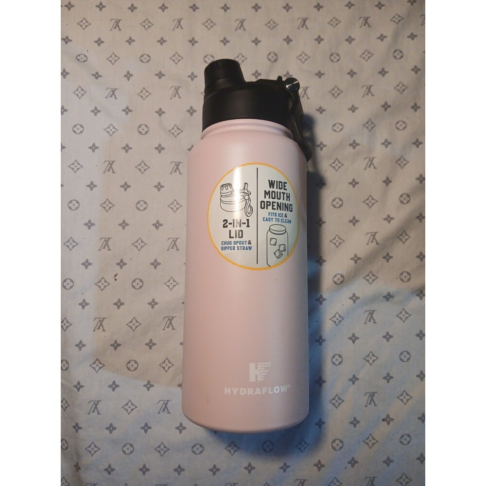 Hydraflow Insulated Water Bottle Pink Mauve Stainless Steel,34 Oz